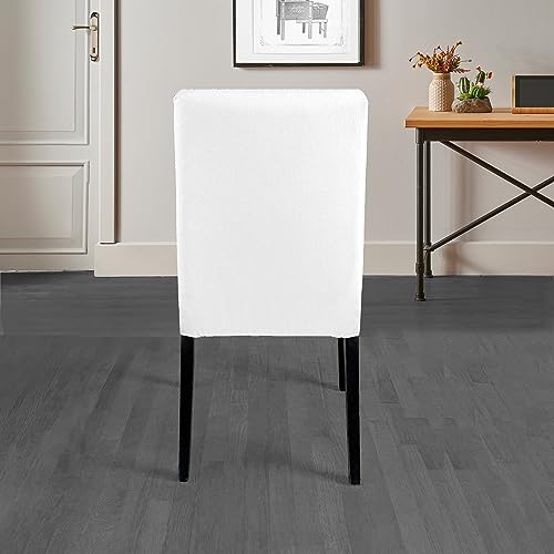 100% European Linen Cotton Slipcover, Compatible with IKEA Henriksdal Dining Chair, Solid White - Set of 2