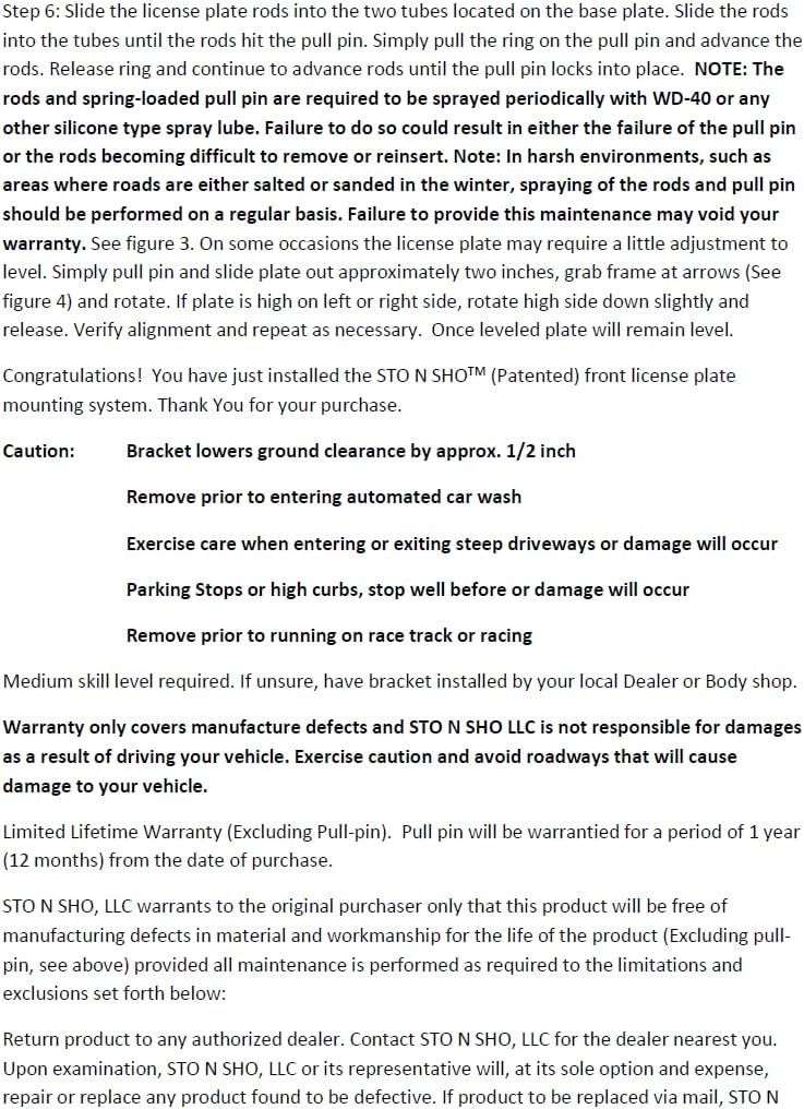STO N SHO Front License Plate Bracket Compatible with 2024 Ford Mustang WITHOUT performance pack/Dark Horse without handling package and WITHOUT 401a equipment group CO-PILOT360 assist + (SNS372)