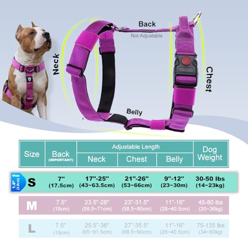 TSPRO Tactical Dog Vest Harnesses with Handle 1.5 inch Wide Military Grade Strong Padded Thick Dog Harnesses Heavy Duty Dog Harnesses Quick-Release Buckle for Medium Dogs (for 45-80 lbs Dogs,Black-M)