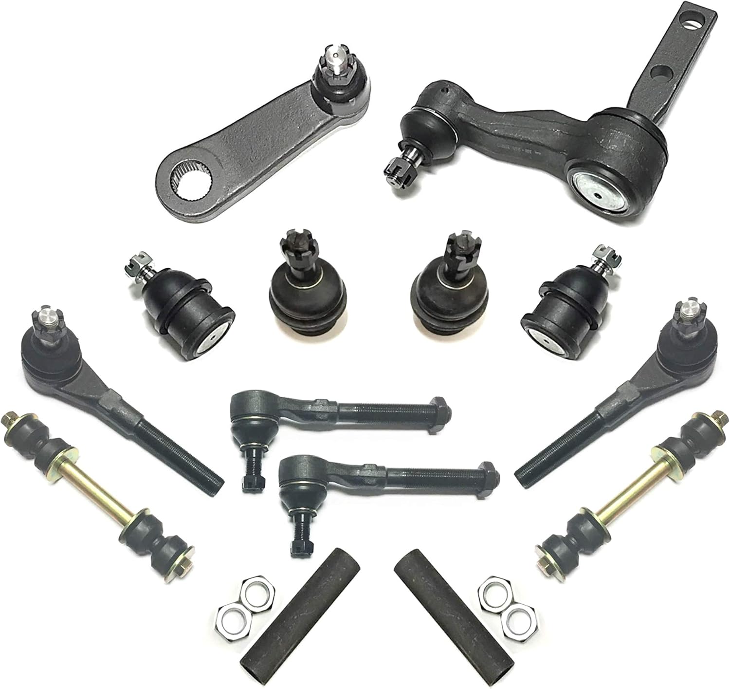 PartsW - New 14 Pc Upper & Lower Ball Joints Tie Rods Sway Bars Idler & Pitman Arm Front Suspension Kit 4x4 / 4WD Models