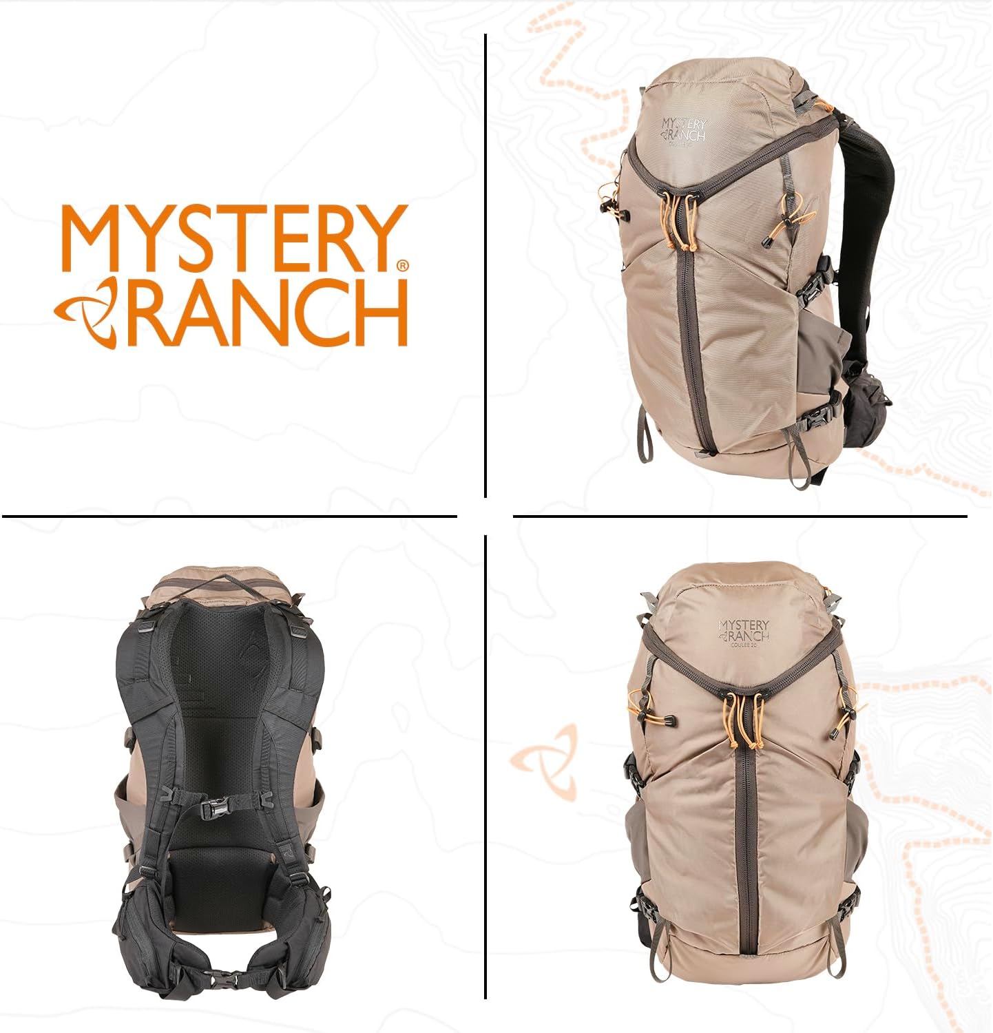 Mystery Ranch Coulee 20 Backpack - Lightweight Hiking Daypack, 20L, L/XL, Stone