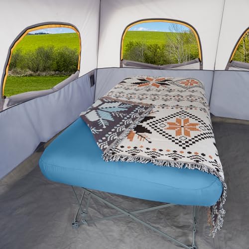 KAMPKEEPER Camping Cot,Folding Camping Bed with Inflatable Air Mattress and Carry Bag,for Outdoor Travel Camp Beach Vacation,(not Included The Airpump)