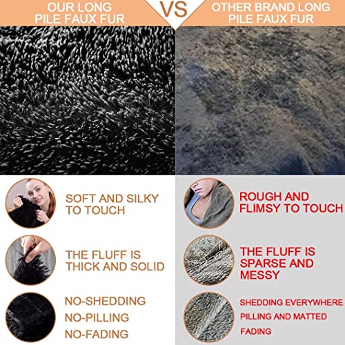 YUSOKI Cream White Queen Faux Fur Blanket,2 Layers,90