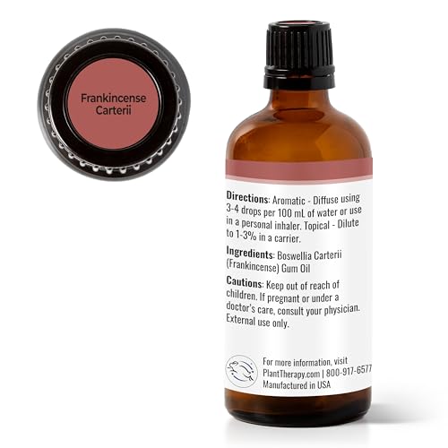 Plant Therapy Frankincense Carterii Essential Oil 100% Pure, Undiluted, Natural Aromatherapy, Therapeutic Grade 100 mL (3.3 oz)