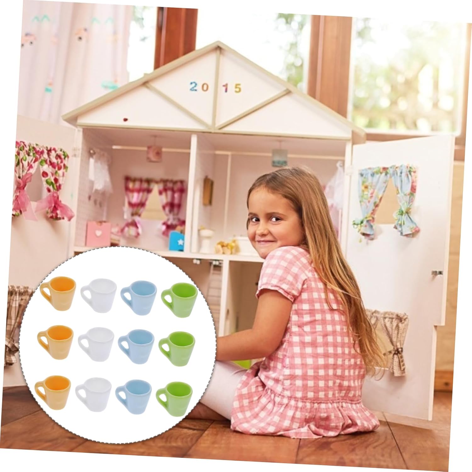 ibasenice 24 Pcs Mini Mug Decoration Coffee Cups Miniature Doll House Toy Food Toy Furniture Set Plastic Tea Set Small House Decor Dollhouse Drink Cup Miniature Tea Cup Preschool Drinks