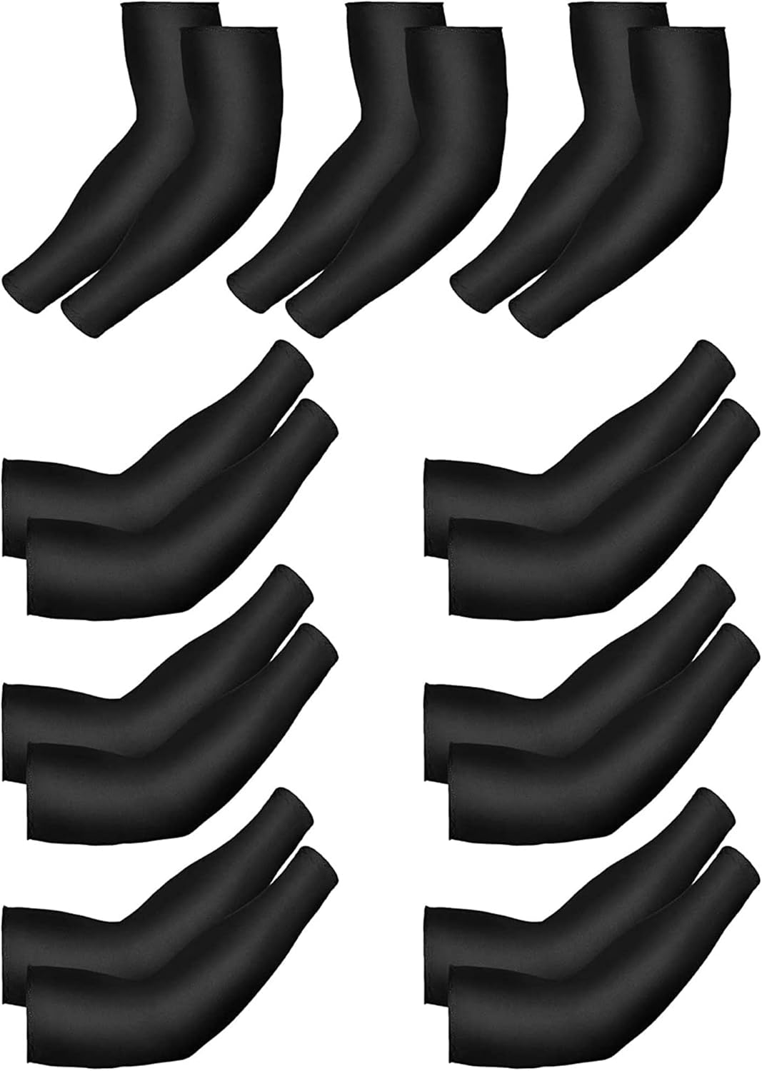 9 Pairs UV Protection Sleeves Cooling Sleeves Long Arm Covers Arm Sleeves for Men and Women (Black)