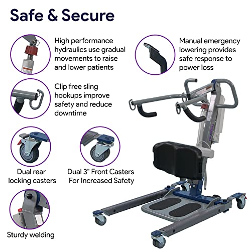 ProHeal Sit to Stand Lift - Bariatric Full Body Patient Transfer Lifter for Home Use and Facilities - Long Lasting Battery, 600 Pound Weight Capacity, 4 Sling Hooks