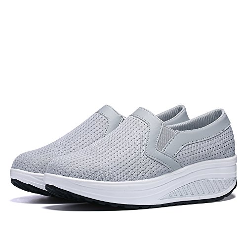 Women Wedge Shoes Breathable Mesh Sneakers Slip On Comfort Walking Shoes