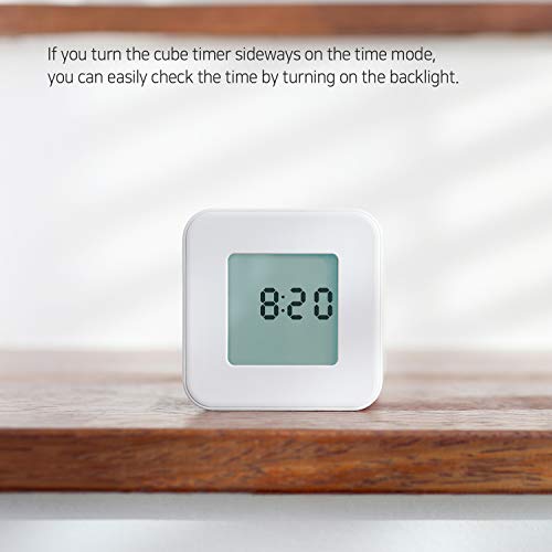 mooas Multi Cube Timer/Rotating Timer (White), Simple Operation, Clock & Timer, 5,15,30,60 min Timer setting