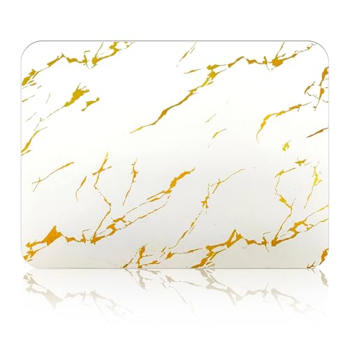 Stone Drying Mat for Kitchen Counter, Natural Environmentally Super Absorbent Diatomite Stone Tableware Drying Mat, Non-slip and Heat-Resistant, Widely Used(16x12 Inch Gold Striped-Marble)