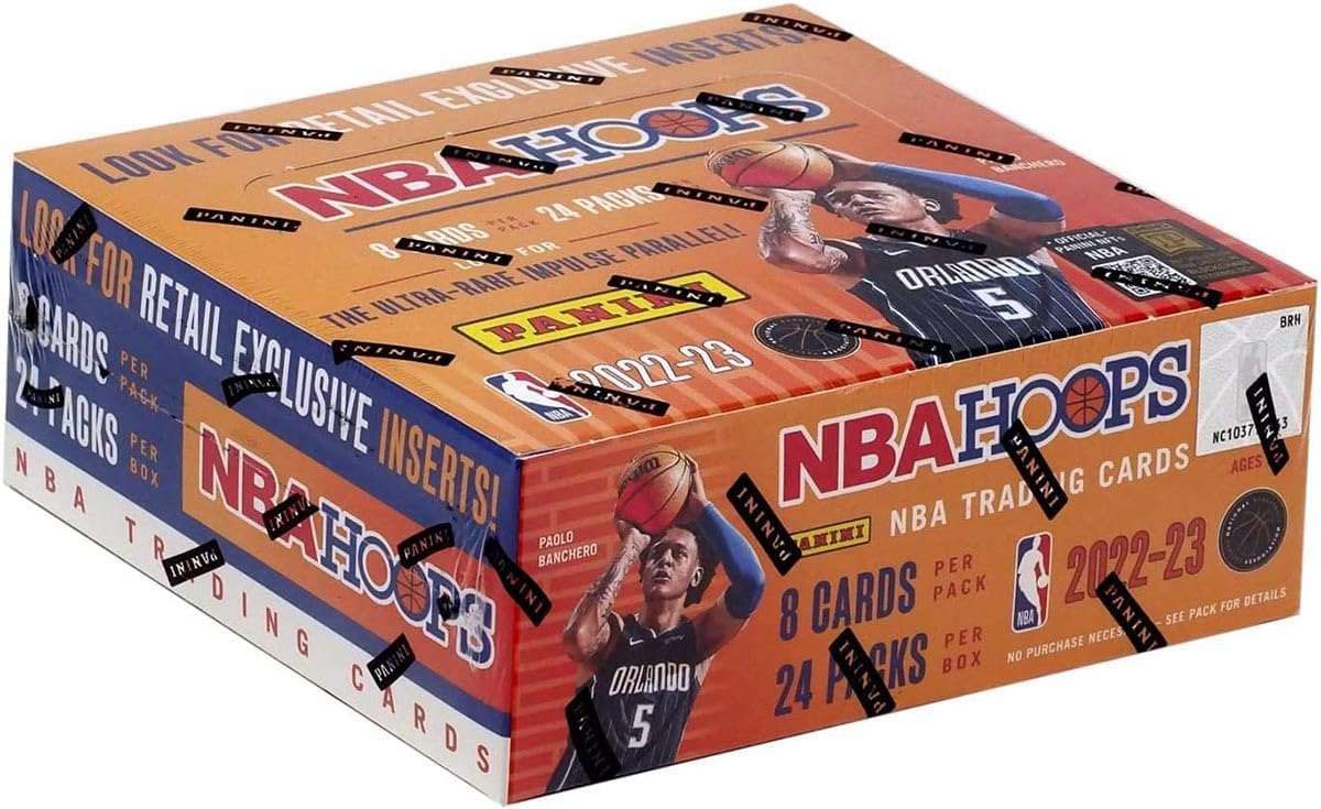 2022-23 Hoops Nba Basketball Retail Box 24 Packs Per Box 8 Cards Per Pack Factory Sealed Box