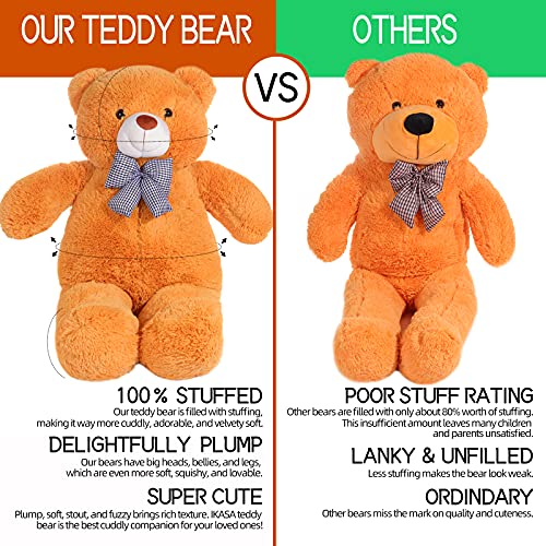 IKASA Giant Teddy Bear Plush Toy Stuffed Animals (Brown, 47 inches)