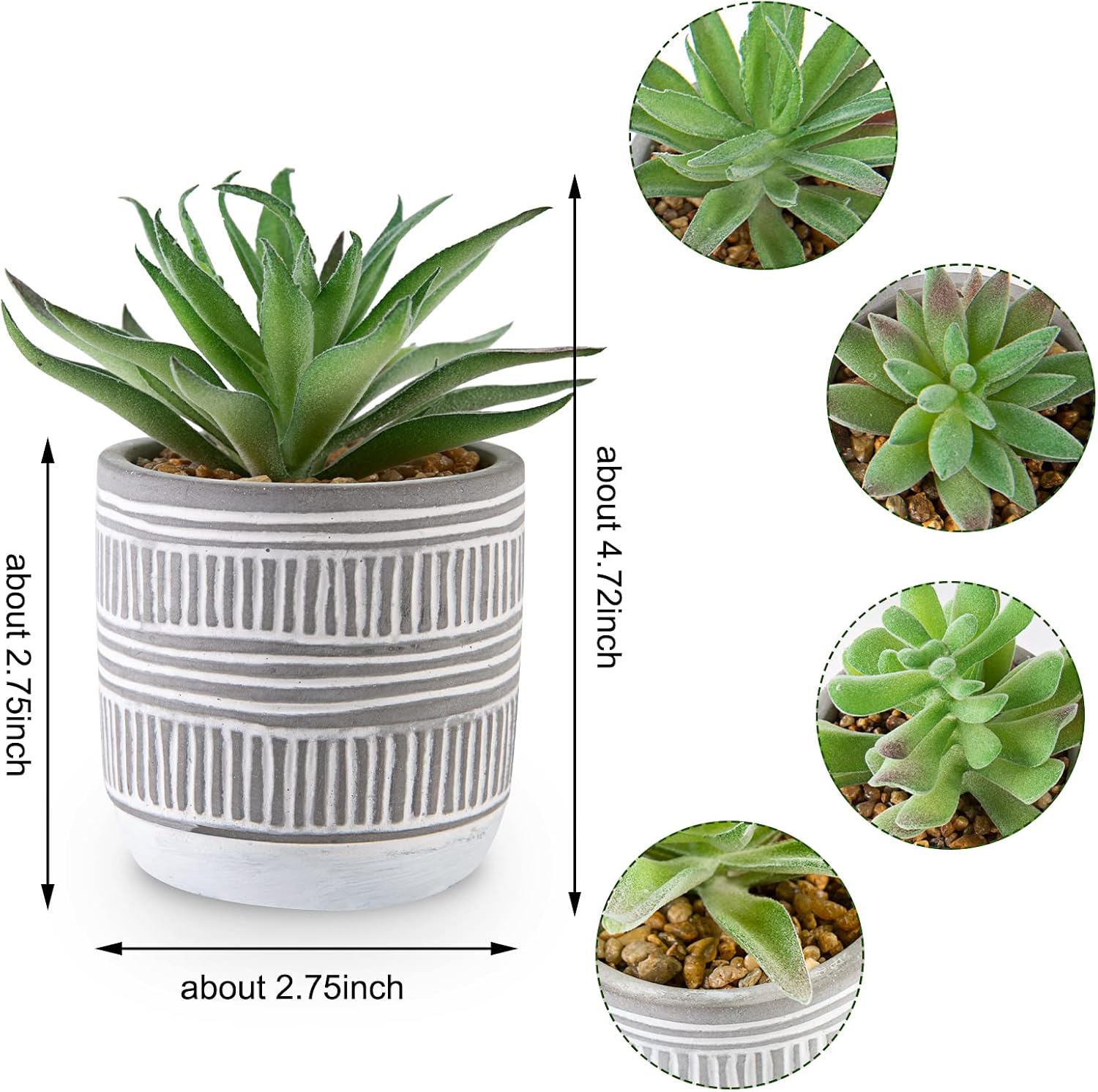 CEWOR Succulents Plants Artificial 3 Pack Mini Fake Plants Bathroom Decor Aesthetic for Living Room Bedroom Aesthetic Home Kitchen Decor