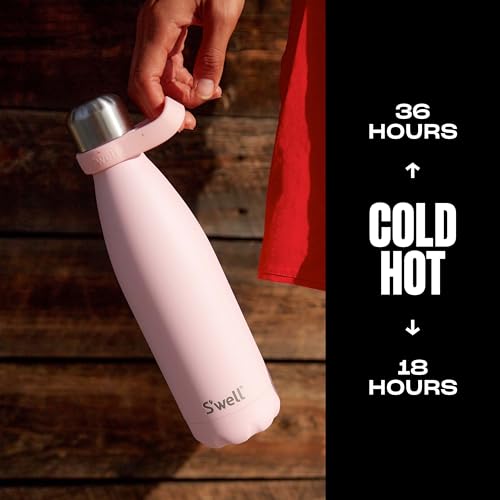 S'well Stainless Steel Water Bottle, 17oz, Peacock Blue, Triple Layered Vacuum Insulated Containers Keeps Drinks Cold for 36 Hours and Hot for 18, BPA Free, Perfect for On the Go