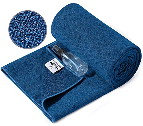 Heathyoga Hot Yoga Towel, Non Slip Yoga Mat Towel with Silicone Grip & Spray Bottle, 72