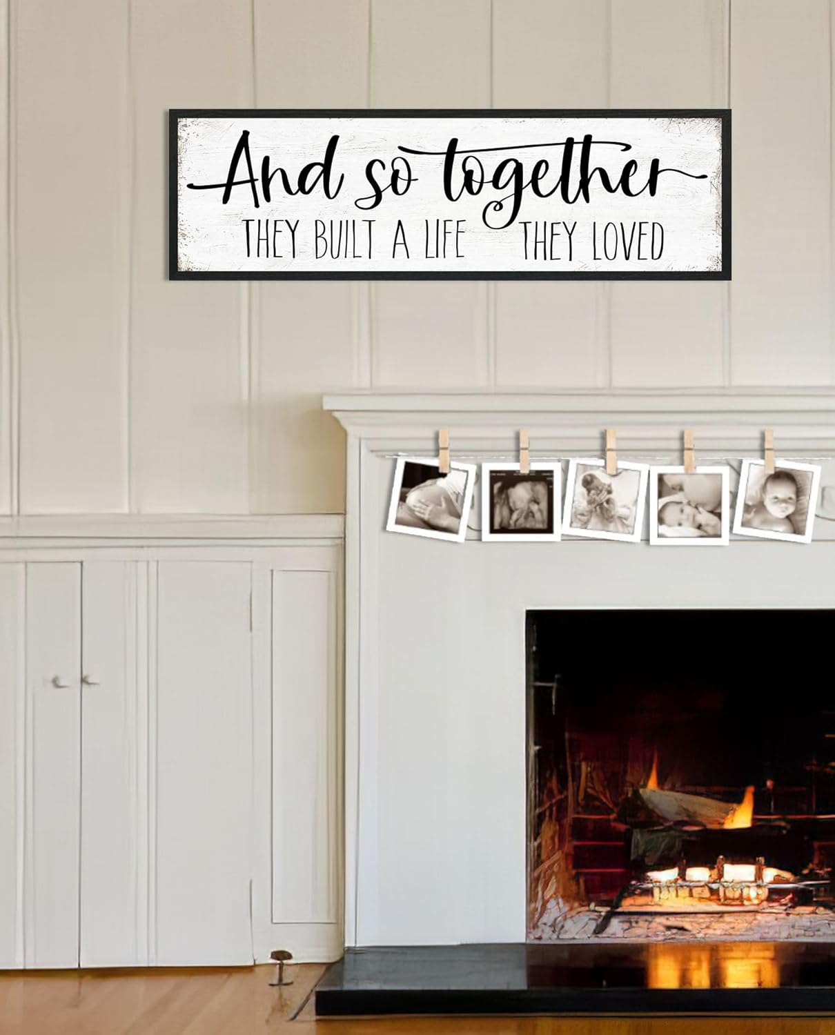 And So Together They Built a Life They Loved Sign: Modern Farmhouse Wall Decor Inspirational Quotes Family Bedroom Sign 12