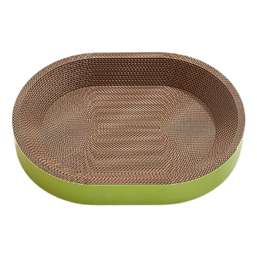 Oval Cardboard Cat Scratcher Bed Training Toy Furniture Protection for Indoor Cats Couch Grinding Claw Rest Scratching Board, L Violet