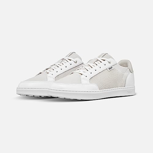 TRUE Linkswear FS-02 Mixed Media, Men's Golf Shoes, Premium Full Grain Leather & Durable Nubuck Suede Paneling, Water Resistant