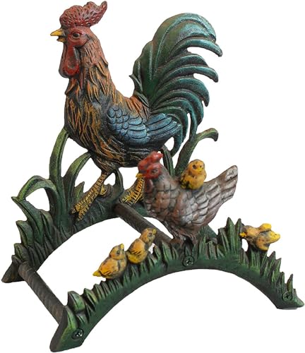 Garden Hose Holder Cast Iron Heavy Duty Water Hanger, Retro Water Pipe Wall Hanging Rack - Cast Iron, Home Farmhouse Craft Decor, 20.3x15x22.3cm