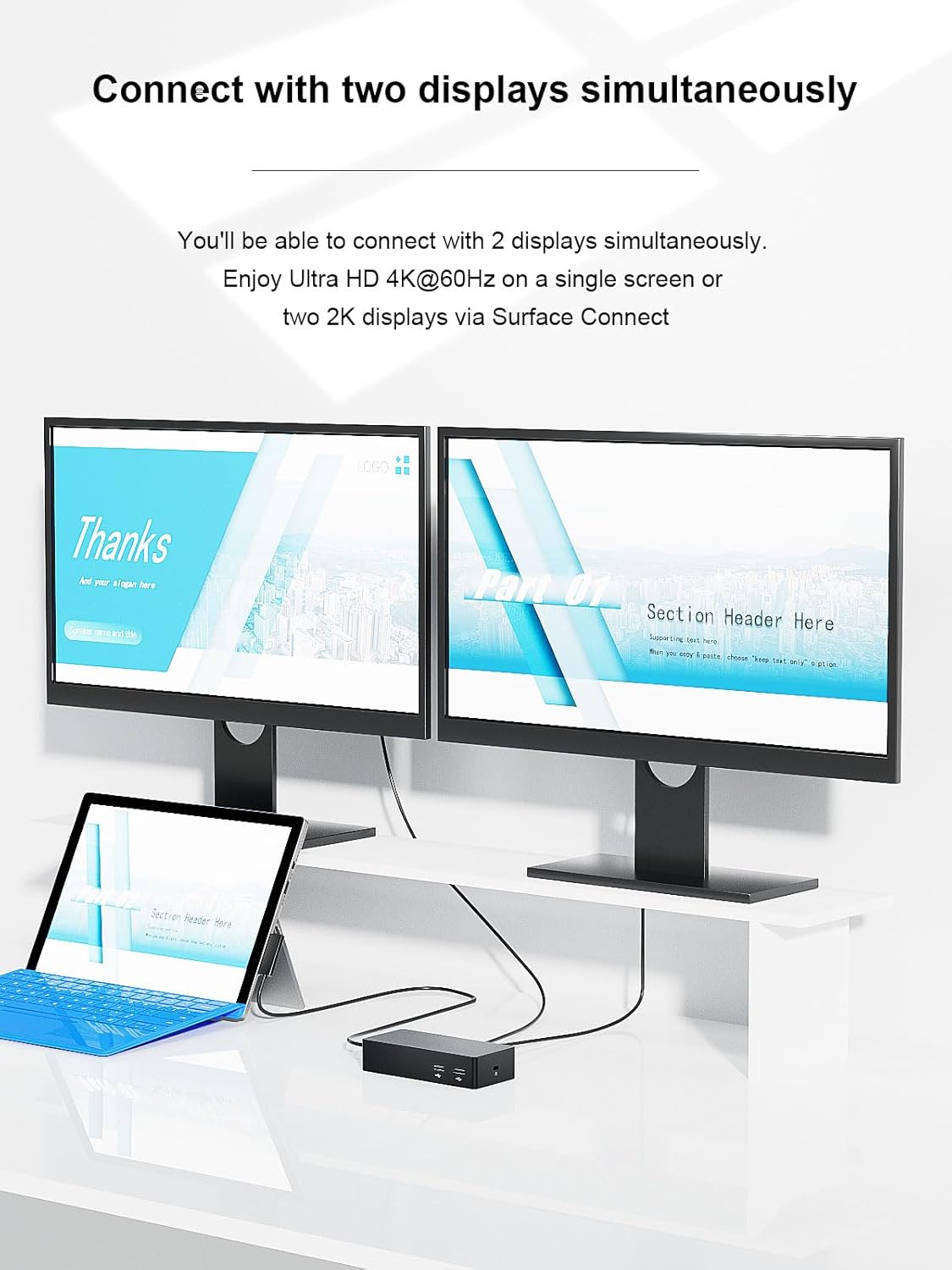 Surface Pro Docking Station,Surface Dock with 90W Power Supply,Gigabit Ethernet,Mini DP*2,USB 3.0 * 4,Audio Compatible with Surface Pro 9/8/7/X/6/4/3,Surface Book,Surface Go,Surface Laptop/Laptop go