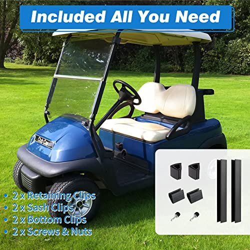 Tinted Club Car Precedent Golf Cart Windshield Compatible with 04-21 Models, Fold Down Golf Cart Windshield Anti-UV Impact Resistant - 37.5
