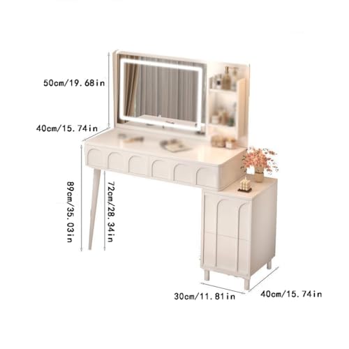 Vanity Desk Modern simple small apartment dressing table, bedroom bedside storage cabinet with mirror, integrated dressing table Bedroom Makeup Table