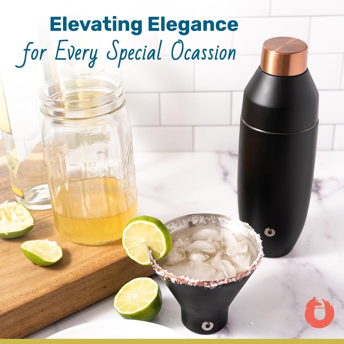 SNOWFOX Premium Vacuum Insulated Stainless Steel Martini Glass, Set of 2, Martinis Stay Icy Cold, Stemless Cocktail Glasses, Elegant Home Entertaining, Bold Beautiful Barware Set, 8 oz, Lime