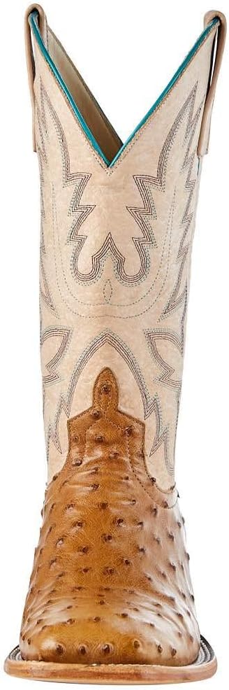 Women's Top Hand Antique Saddle Full Quill Ostrich Cowgirl Boot Brown 9.5 B