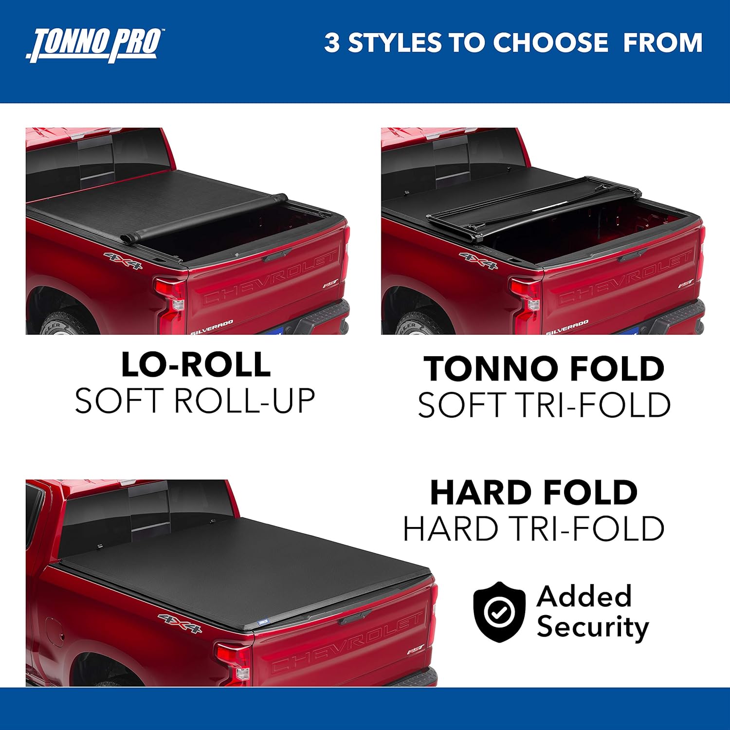 Tonno Pro Lo Roll, Soft Roll-up Truck Bed Tonneau Cover | LR-1005 | Fits 1988 - 1999 Chevy/GMC Silverado/Sierra 1500 Classic 6' 6