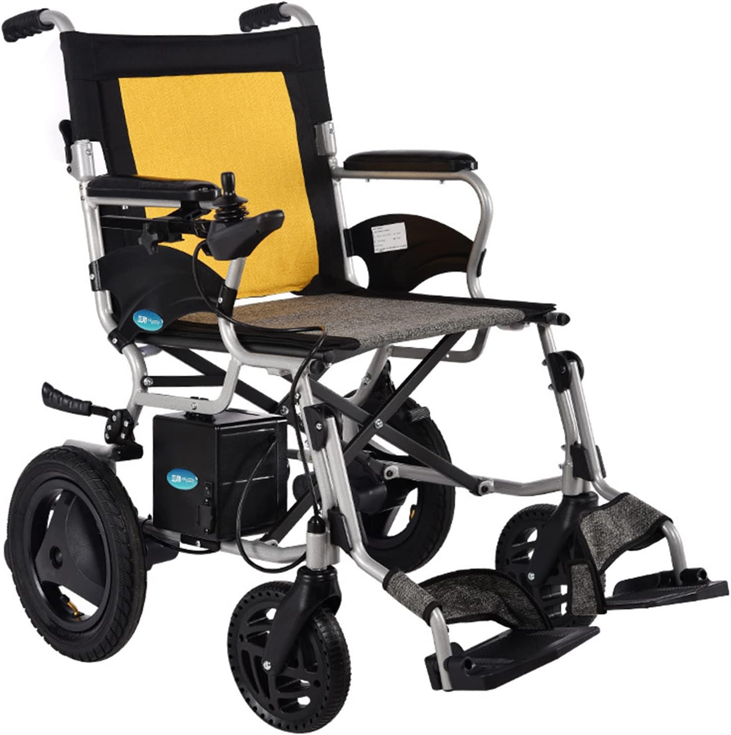 Lightweight Electric Wheelchair, Folding Portable Travel Transport Scooter, Designed for Comfortable Safe Travel, Front and Rear Dual Control