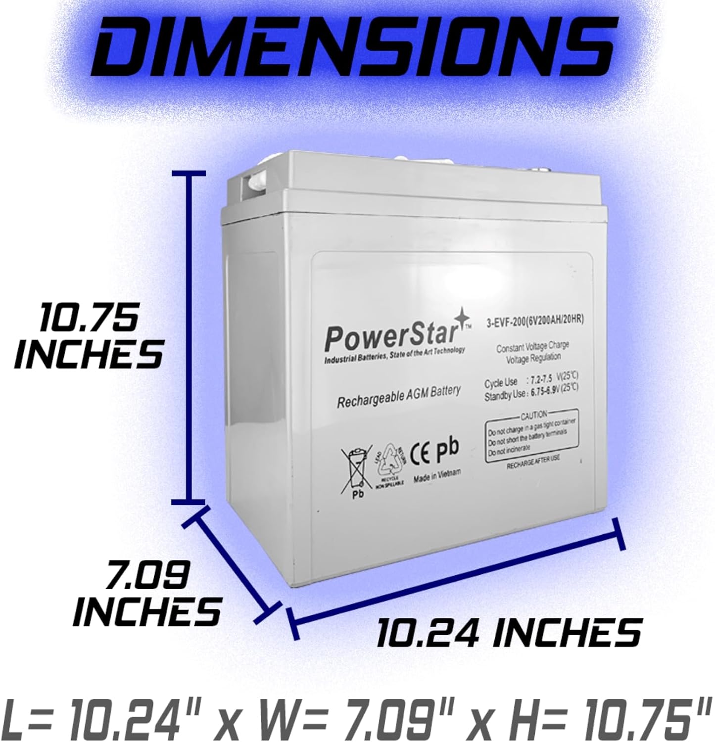 PowerStar Replacement T-105 GC2 6V 200Ah Deep Cycle Flooded Lead Acid Battery x2