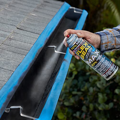 Flex Seal MAX, 17 oz, 1-Pack, Black, Stop Leaks Instantly, Waterproof Rubber Spray On Sealant Coating, Perfect for Gutters, Wood, RV, Campers, Roof Repair, Skylights, Windows, and More