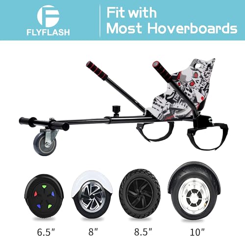 Hoverboard Seat Attachment Go Kart, Hoverboard Accessories with Projector Pattern for 6.5” 8” 10” Self Balancing Scooter Transform Your Hoverboard into Go Kart for Kids or Adults