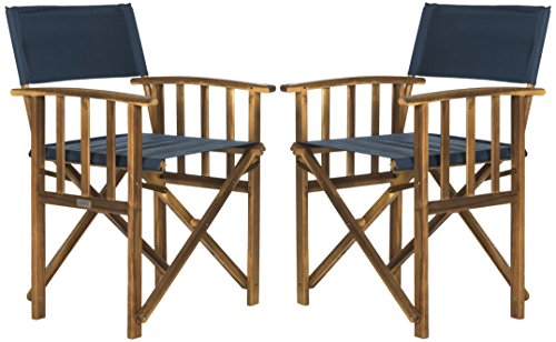 Safavieh PAT7004F-SET2 Outdoor Laguna Natural and Beige (Set of 2) Director Chair