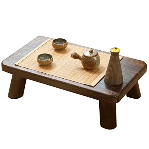 End Tables Japanese Altar Table, Tatami Chabudai Puja Table,Paulownia Wood Low Coffee Table for Living Room, Bedroom (Color : Brown, Size : 68 * 35 * 18cm)