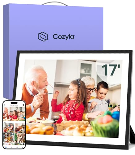 Cozyla Digital Picture Frame WiFi Free Unlimited Storage AI-Powered Send Pictures & Video via Google Photos Email Web Browser App Digital Photo Frame Electronic Picture Frame Slideshow 10.1 Inch Black
