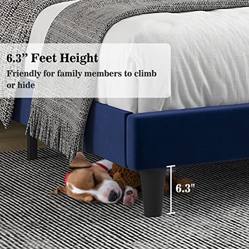 Allewie Upholstered FPK Bed Frame, Full, Pink