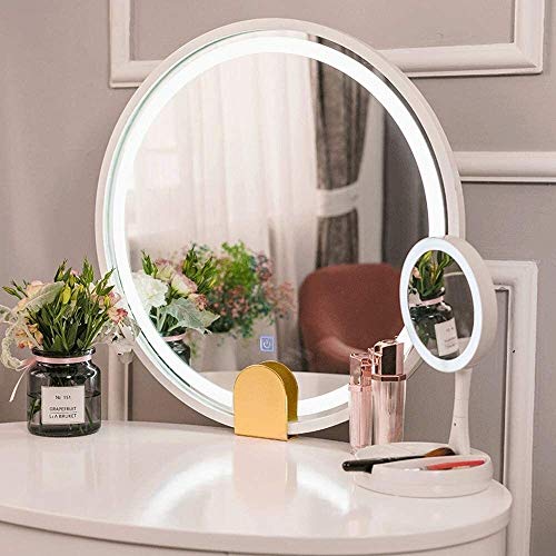 Luxury Dressing Vanity Table w/Stool for Bedroom, Light Luxury Nordic Dressing Table Bedroom Modern Minimalist Small Apartment Mini Makeup Table(White (80cm))