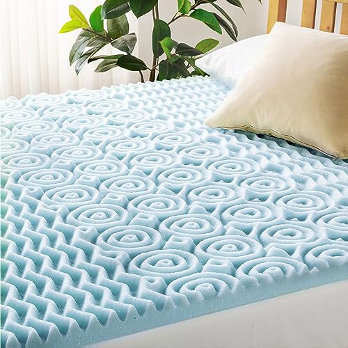Mellow 4 Inch 5-Zone Memory Foam Mattress Topper, Cooling Gel Infusion, Queen