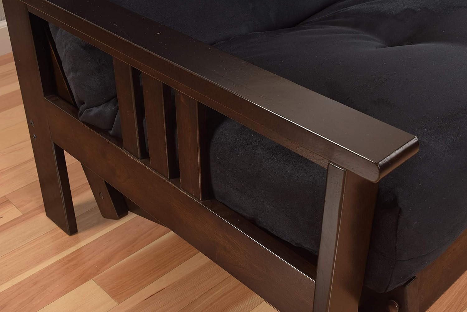 Kodiak Furniture Monterey Frame with Linen Fabric Mattress in Gray/Espresso