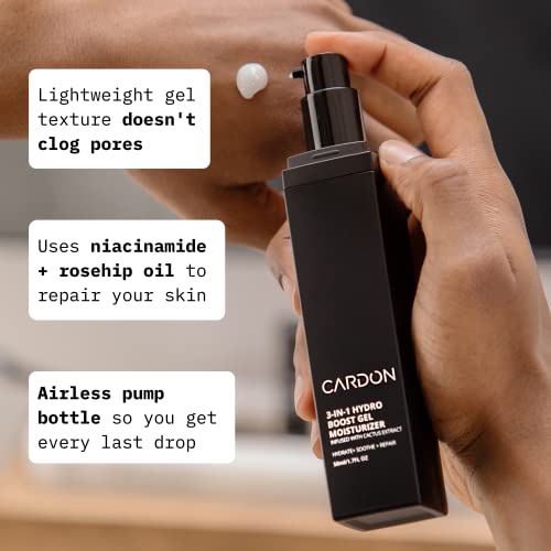 Cardon | Anti-Aging Face Moisturizer for Men | Korean Skincare Facial Lotion | Hydro Boost Gel | Healing Cactus Extract, Reduce Wrinkles, Repair Acne Scars | Ultra Light Face Cream (1 CT)