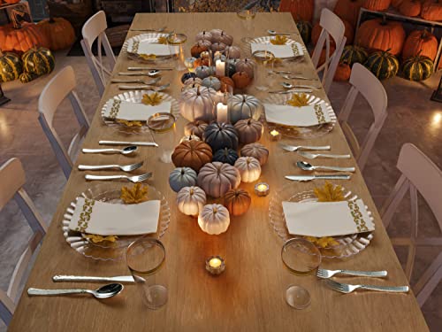 Perfect Settings 50 Piece (25 Sets) Premium Clear Plastic Plates 10 Inch Dinner / 7 Inch Salad Heavy Duty Elegant Disposable Dinnerware Plates (Clear Flared Wavy Edge)