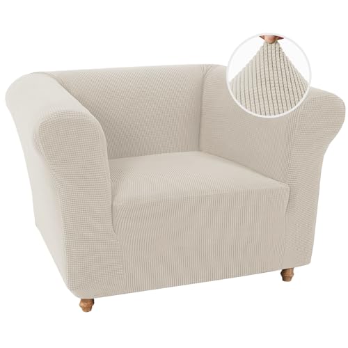 Chesterfield Cover Elastic Couch Slipcover Living Room Sofa Covers Soft and Fashionable Universal Non-Slip (New Gray,Loveseat +M cushion)