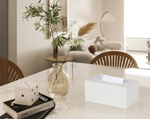 Tissue Box Cover Rectangle Tissue Box Holder for Bathroom (Grey)