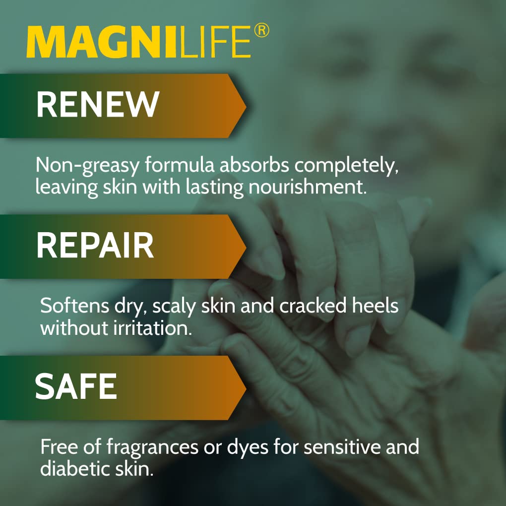 MagniLife DB Diabetics' Dry Skin Relief, Natural Diabetic Foot Cream to Heal Dry, Cracked, and Scaly Skin, Unscented, Petroleum-Free, Non-Greasy - 4oz