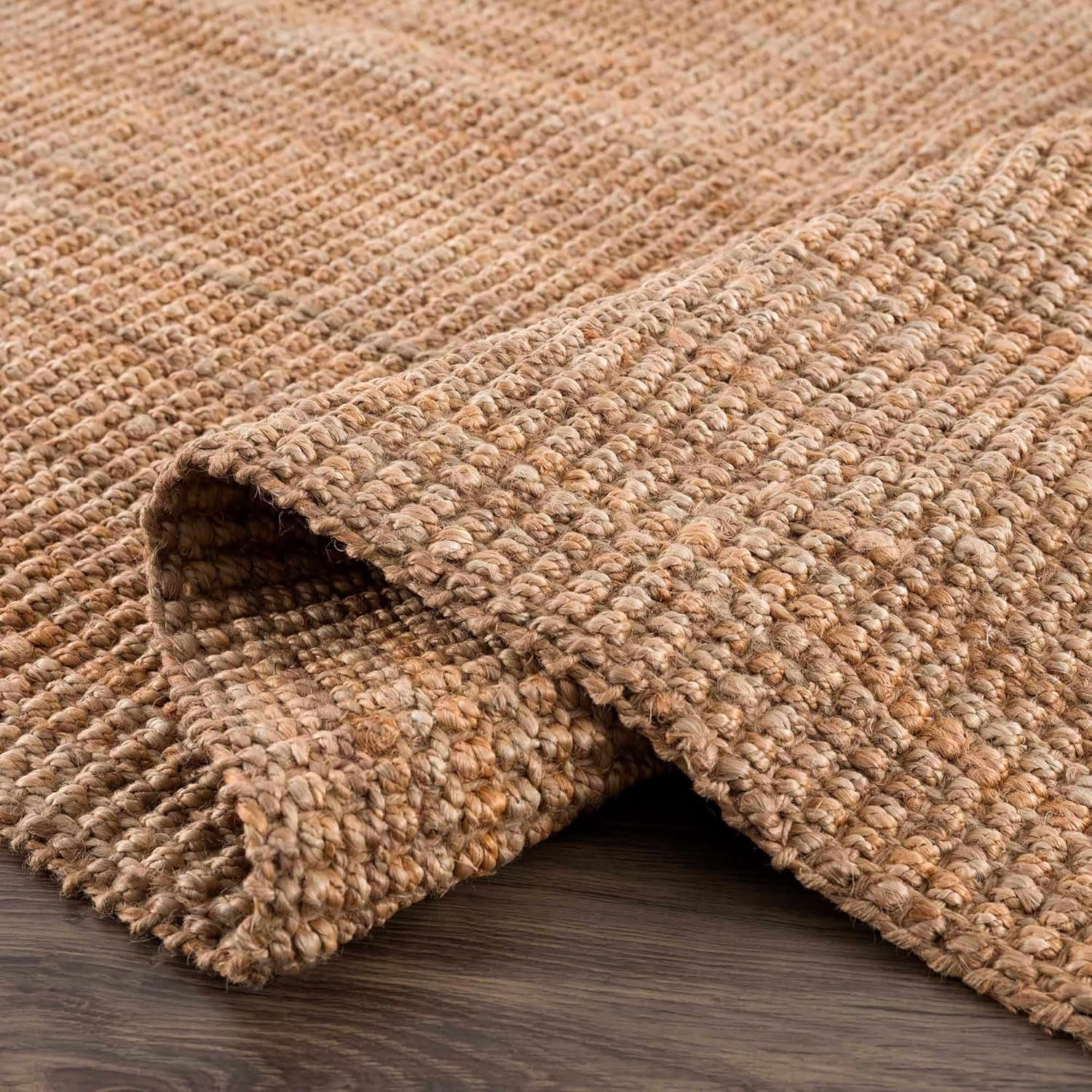 Hauteloom Moncton Sea Grass Jute Rug - Natural Fiber Area Rug - Natural Fringe Tassel - Rattan Wicker Look Carpet - Brown - 9'6