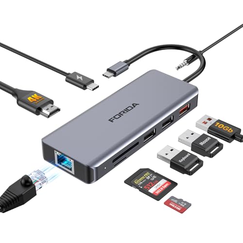 USB C Docking Station 3 Monitors, 13 in 1 USB C Muliport Hub with 2 HDMI 4K@60Hz & 1 DisplayPort (4K@60Hz), 100W PD, 3*USB 3.2, 1*USB 2.0,1*USB C,SD/TF,Mic/Audio,Suit for Macbook (2 HDMI+DP(4K@60HZ))