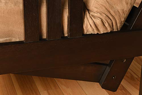 Kodiak Furniture Monterey Frame with Suede Fabric Mattress in Tan/Espresso