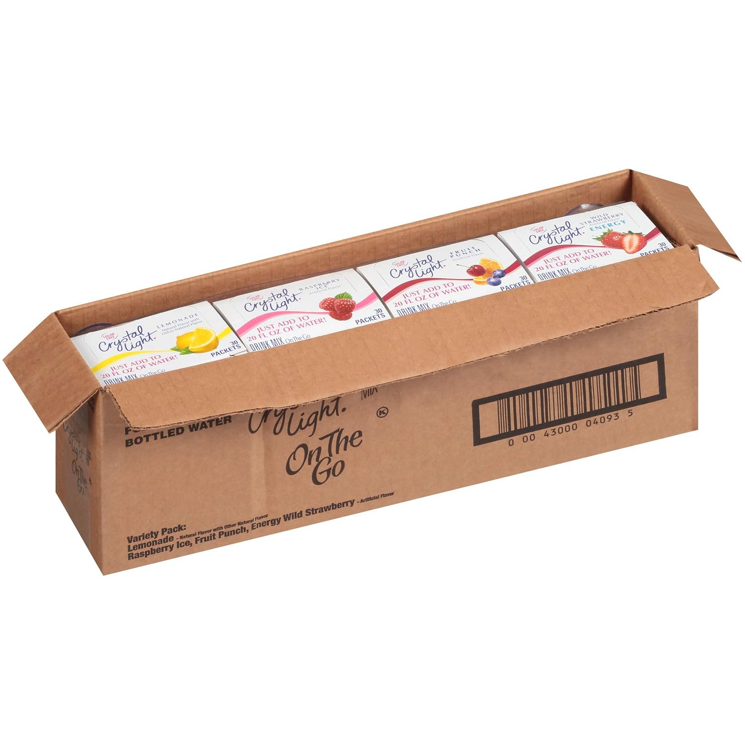 Crystal Light Variety Pack Drink Mix (120 Packets, 4 Boxes of 30)