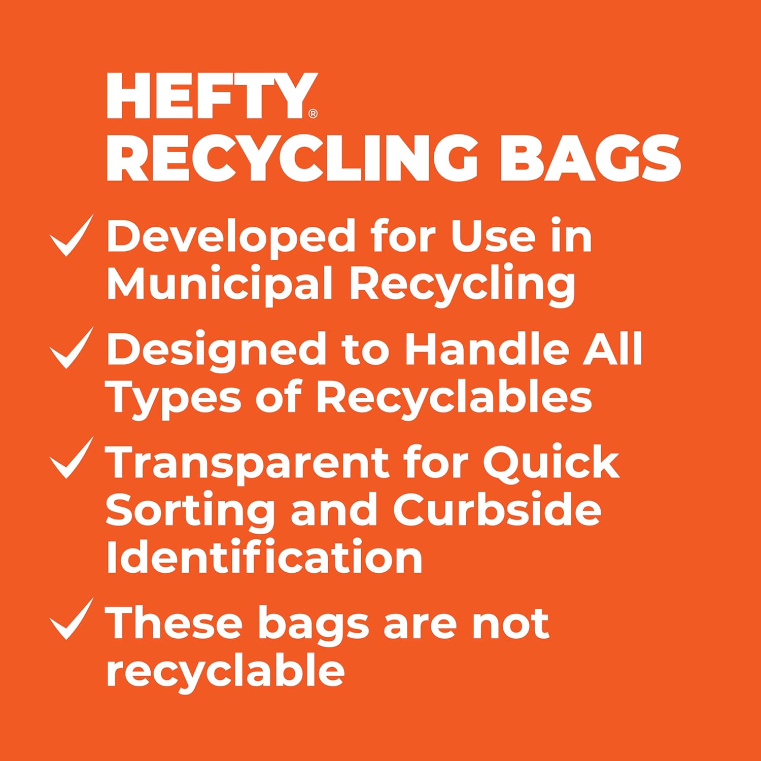 Hefty Recycling Trash Bags, Clear, 30 Gallon, 36 Count (Pack of 2)
